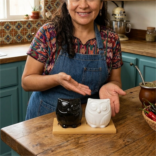SALEROS DE CERAMICA BUHO