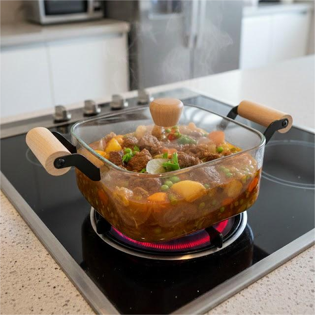 OLLA BOROCILICATO CUADRADO + ASA DE MADERA 3.5L